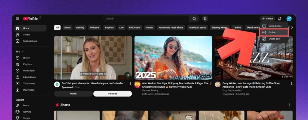 Find your stream key