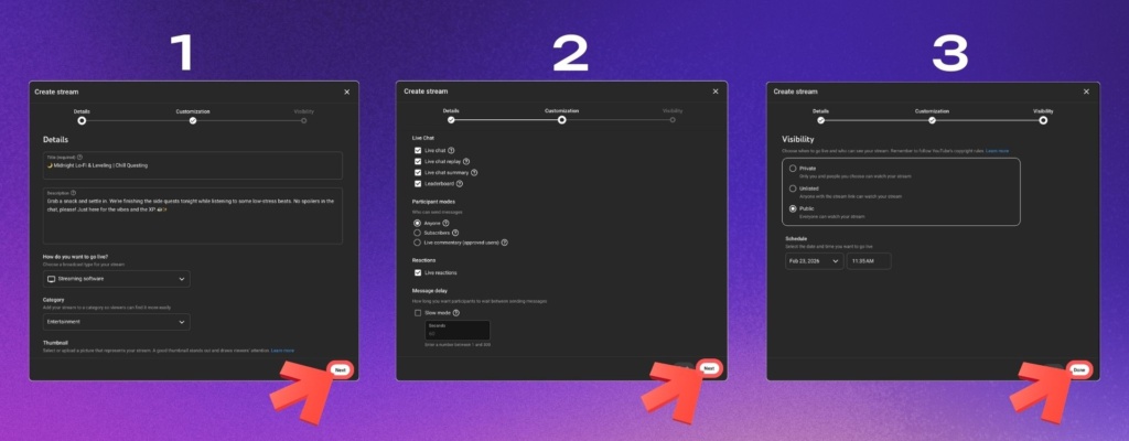 YouTube Live UI